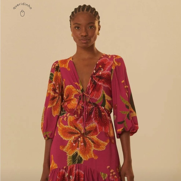 SUPER RARE NWT Farm Rio Pink Floral Dress - Picture 8 of 16